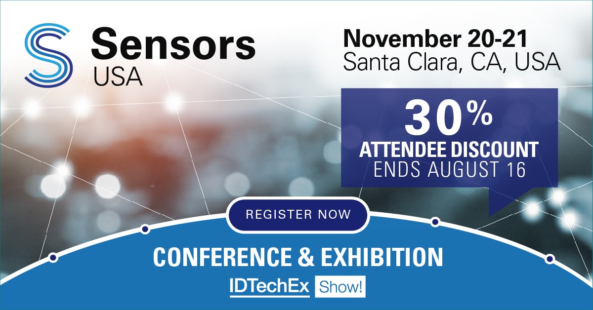 TechAnnick's tweet photo. Sensors USA 2019

November 20 - 21, 2019 | Santa Clara Convention Center, CA, USA

30% attendee discount expires THIS FRIDAY (August 16)

https://t.co/T0mh1iStV3    

#Sensors #IoT #SensorManufacturing #Graphene #CarbonNanotubes #ETextiles #TCF #TransparentConductiveFilms https://t.co/VN4MEN3IPK