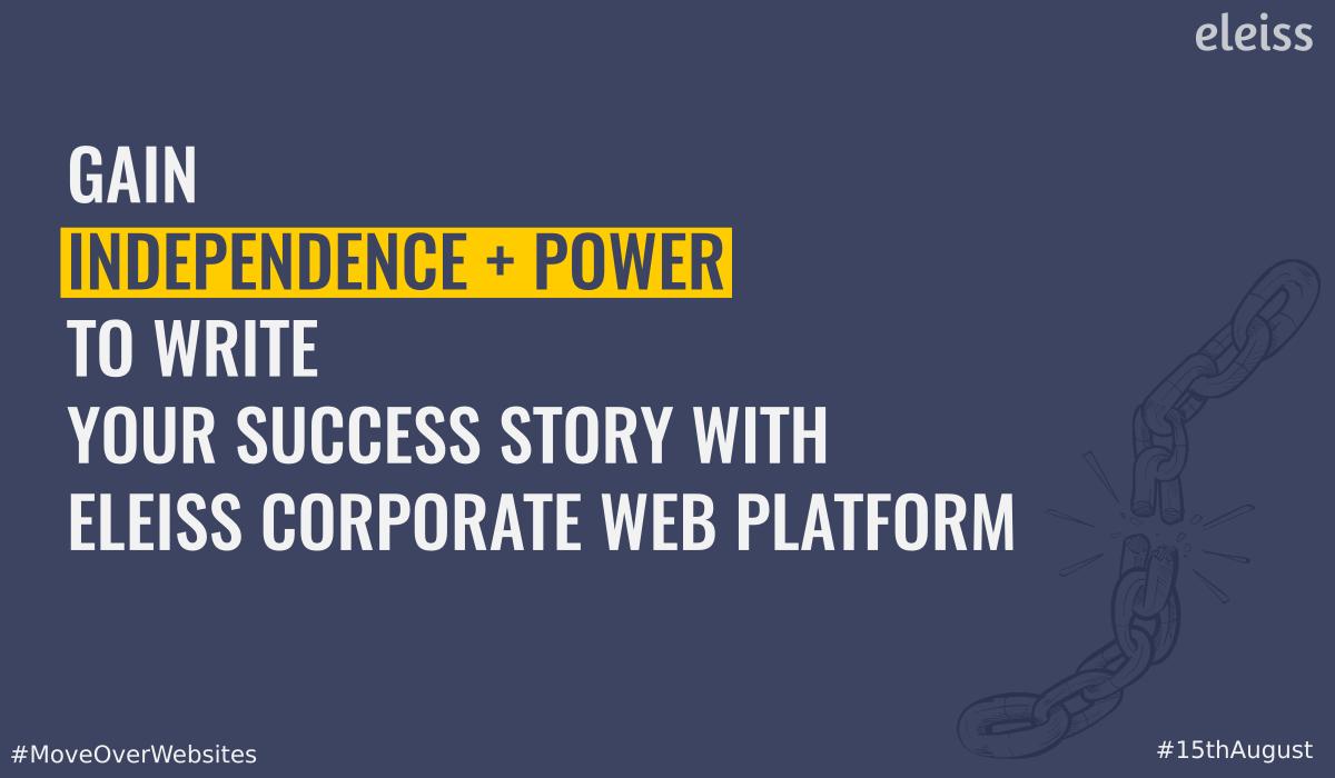 eleissIN's tweet photo. It's not enough for only your products to evolve. 
Eleiss corporate web platform evolves your marketing and  empowers you to automate the entire cycle.
Are you ready to make the most of this independence?

#IndependenceDayIndia #IndependenceDay2019 #IndependenceDay #eleiss https://t.co/hsVwWIY4Tf