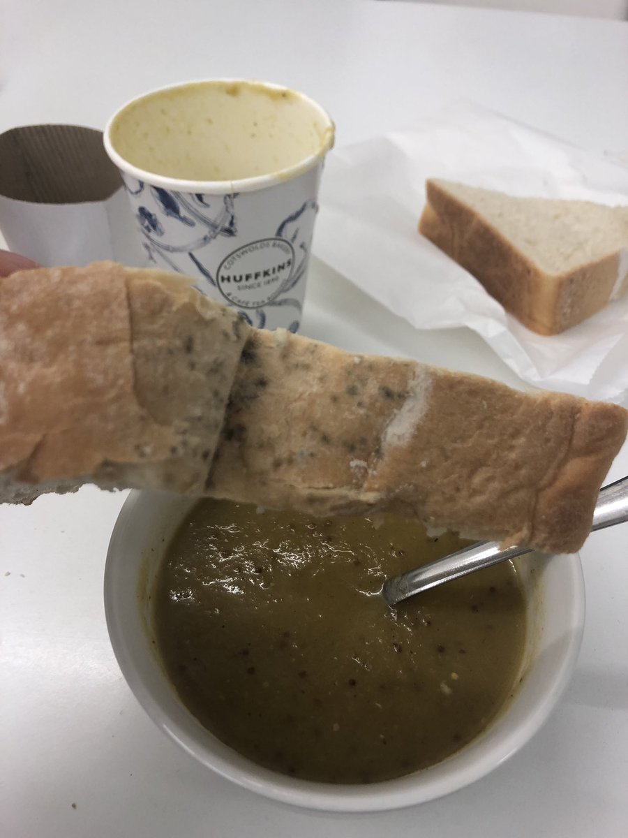 S_E_P_1's tweet photo. @huffkins Cheltenham Promenade serving up mouldy bread with their soup today 🤢🤢🤢 https://t.co/OZ4Ys4dQXs