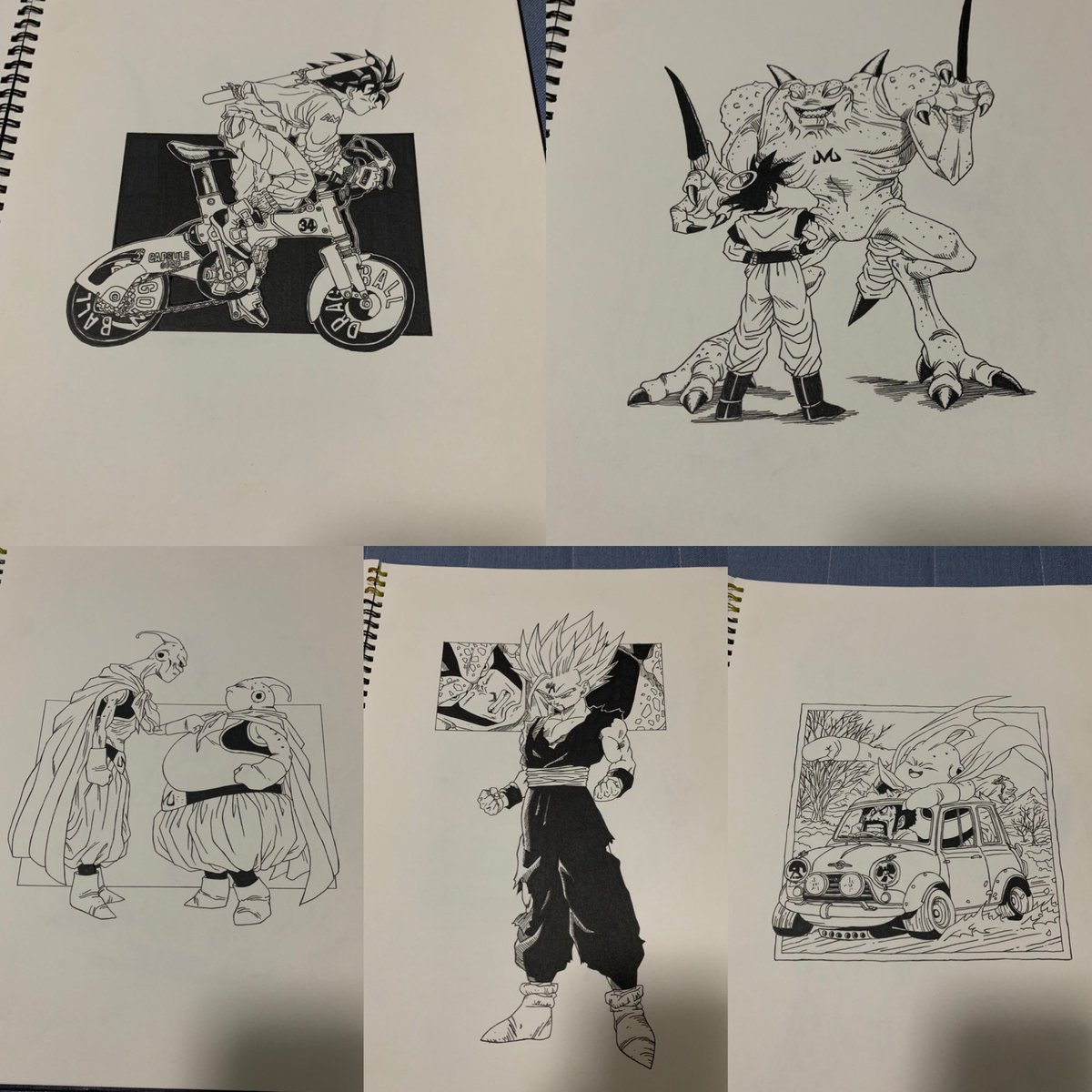 ドラゴンボールのジャンプ連載当時、発売されてすぐに模写してた時のイラストが出てきました。  25年以上前に描いたやつ。当時ボールペンとマジック!久しぶりに見たけど当時から鳥山先生にいかに近づけるかを意識して描いてたのがわかる😌この後20年くらい全く描かない時期が来ます😌

#神速の鷹 