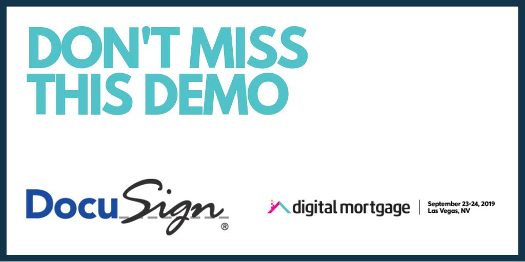 DigMortgage's tweet photo. Hear from @DocuSign! Learn more about the cutting-edge, #digitalmortgage tech they'll be showcasing: https://t.co/ED5RRbWuyr https://t.co/CXPE96dvKI