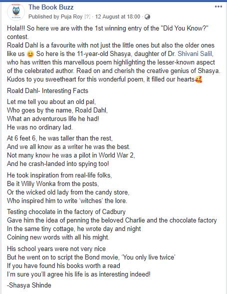 TheBookBuzz1's tweet photo. Winning entry to the contest - "Did You know?"
Written by Shasya Shinde!
#thebookbuzz @ShivaniSalil https://t.co/lPE0u06i00