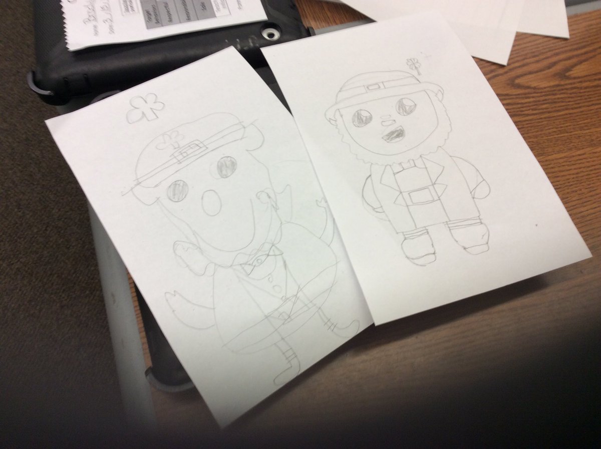 JenniferBerbert's tweet photo. Sometimes listening is just not enough. Sometimes we have to โseeโ to fully understand. Taking a break and attempting to draw a leprechaun. #ipskindness2018 #mapholder https://t.co/YV2soUY8Wn