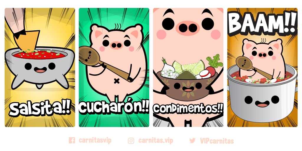 VIPcarnitas's tweet image. 🍅 Salsita ✅ 🥄Cucharón ✅  Condimentos ✅ ¿Yo? 🐖 ✅ ¡Oink! 😋🐽😋

#CarnitasVIP #pozole #totopos #salsita #foodie #mexicanfood #food #chiles #comidamexicana #delicious #mexican #gastronomiamexicana #mexicanrestaurant #gastronomia #picante #pig #illustration