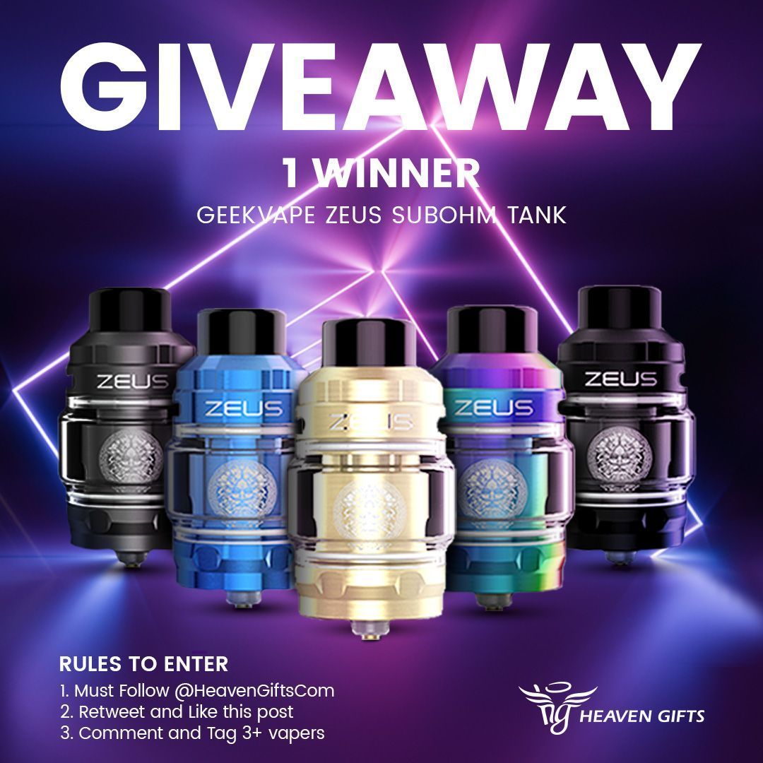 HeavenGiftsCom's tweet photo. Wanna get your hands on the Geekvape Zeus Subohm Tank?π
#heavengifts #Geekvape #ZeusSubohmTank #GeekvapeZeus #SubohmTank #vapeshop #vapefam #vapestore
Warning: This product contains nicotine. Must be legal vaping age in your jurisdiction to follow. https://t.co/FEutRl9VsO