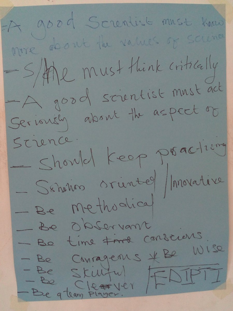 gamelmag's tweet photo. What makes a good scientist? Here are some points from the children at #NnekaCamp 2019. #GLCommunityAction #NnekaSummerCamp2019 https://t.co/QQDJzE7v4O