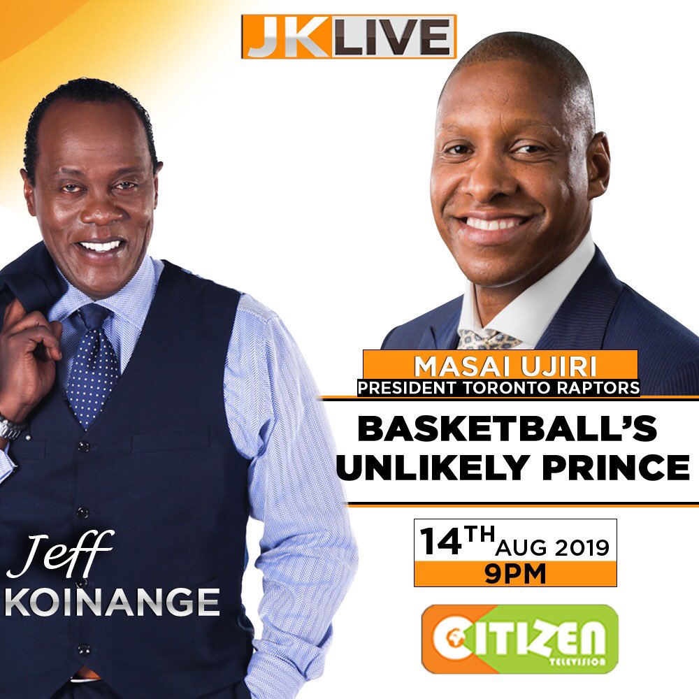 nyar_gero's tweet photo. Wednesday Motivation is here. We have the president of @Raptors , @UjiriMasai . His team won the 2019 NBA FINALS. You want to hear what inspires Masai, whose mother was a doctor from Machakos town. Join us on #JKLive  with @KoinangeJeff tonight on @citizentvkenya at 9pm https://t.co/MOLhtWnJS6