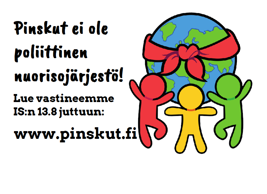 Pinskut ei ole poliittinen nuorisojärjestö, toisin kuin IS:n 13.8 julkaistu juttu antaa ymmärtää. pinskut.fi/kannanotto/pin… #faktatkuntoon #pinskut