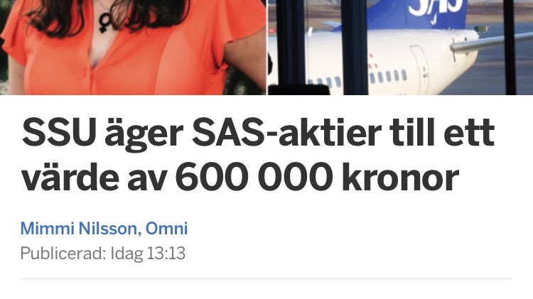 SSU: 
Förbjud inrikesflyget! Sätt tuffare mål för klimatpolitiken. Vi ska vara en blåslampa på moderpartiet. 

Också SSU: