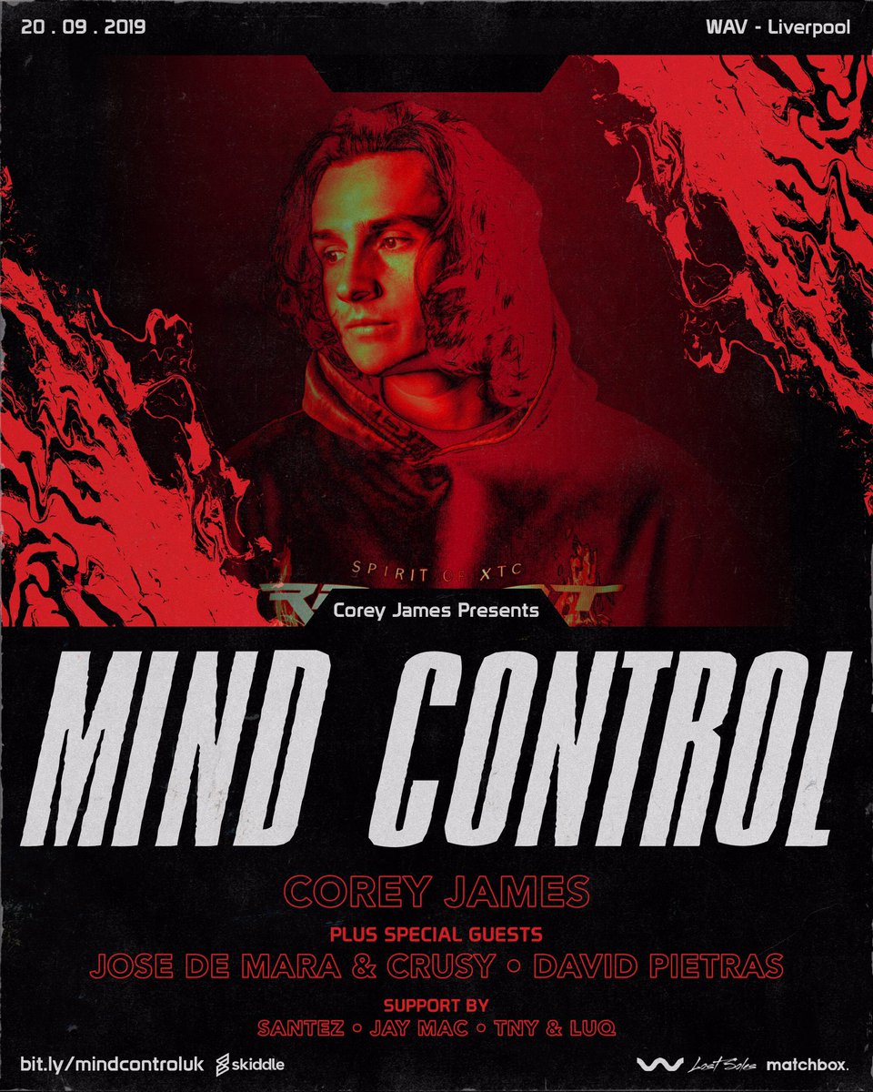 Excited to be joining Mind Control with <a href="/ImCoreyJames/">Corey James</a> at Wav Liverpool 🇬🇧 Alongside with <a href="/Josedemara/">Jose De Mara</a>, <a href="/crusyofficial/">Crusy</a>,  @santezmusic, @TNYLUQMusic and Jay Mac

Get your tickets here: bit.ly/mindcontroluk