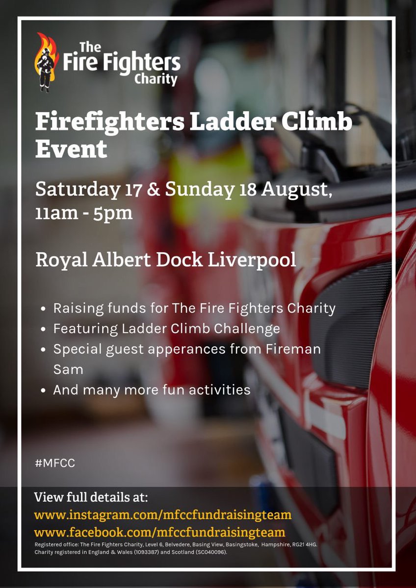 theAlbertDock's tweet photo. This weekend #RoyalAlbertDock welcomes all Fire Fighting Crews from the #NorthWest to raise money @charity_fire

There will be special appearances from #FireManSam frlm  @MPlayLiverpool &amp; Heritage Centre will be on site with their water canon

#FireFightersCharity https://t.co/z96hkAGr4o
