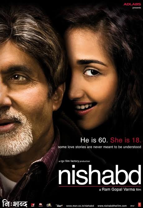 NISHABDInspired by American Beauty, but in Indian family setup. Amitabh is Amitabh of course but its Jiah Khan who stole the show with her acting. Nishabd is shot mostly in shades of blue/green, making it a breathtaking watch.Don't forget to listen to its track Rozaana!