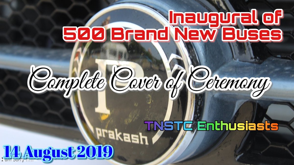tnstcbus's tweet image. 💐Hi guys!!
TNSTC Enthusiasts Proudly Presents,
🎉🎊Full Cover of #6th_Phase Inaugural of "500 Brand New Buses" happened on (14 August 2019) at Tamilnadu Secretariat, Chennai 🚌🥰
#Like, #Share and #Subscribe
👇👇👇👇👇
youtu.be/TAibHBtIlEQ