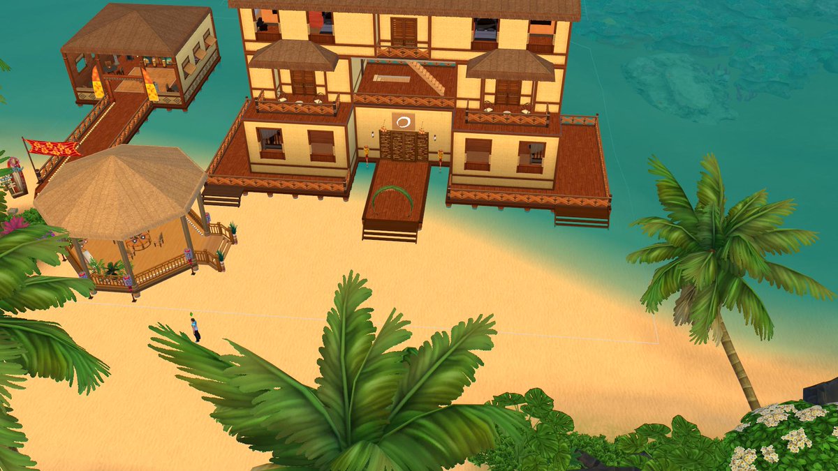 SimShelly2's tweet image. After many long hours, I present to you "The Dorcil Hotel and Bar"! I never ever upload builds but this time I just HAD to! I built a cool pool, an adorable Gazebo and the chillest Tiki Bar ever! @SimsCreatorsCom 
Be nice, this is my first! ID:MishEllyPlayer