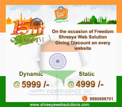ShreeyaWeb's tweet photo. !! Independence Day Offer !!
Get Dynamic Website in August at Just 5,999/- 
Get Static Website in August at Just 4,999/-
Call - 7503461019, 9990898701
#staticwebsite #dynamicwebsite #webdevelopment #websitedevelopment #independenceday #August #ShreeyaWebSolutions https://t.co/EzjH88ubsm