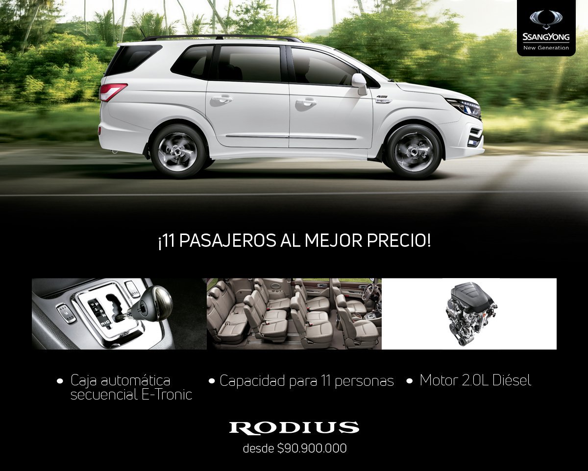 ssangyongcol's tweet photo. Sabemos que viajar en familia siempre será más divertido, por eso la #RODIUS te ofrece la capacidad que necesitas para que no se quede ninguno por fuera.
https://t.co/gpvI5Uc95n
#HinchasDeLaSeguridad #Ssangyong #SsangyongColombia #SsangyongGlobal https://t.co/t1azgDM3nm