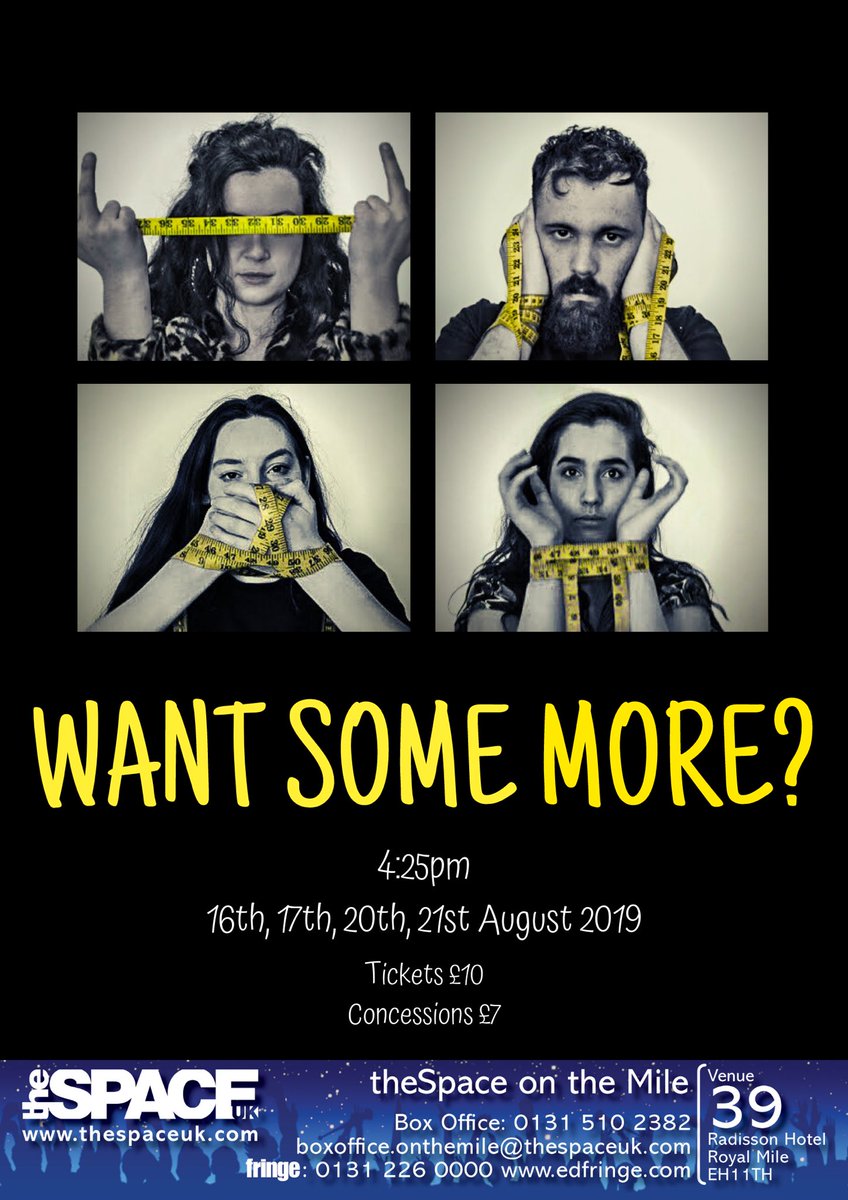 StrongStage's tweet photo. @NEDAstaff We are currently touring our play, Want Some More, a verbatim exploration of live with eating disorders. We have received rave reviews that talk about its honesty and bravery. We are at Edinburgh Fringe this year too! It’s so important to have representation https://t.co/MUv84yDOsw