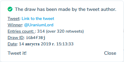 SabbathWl's tweet photo. The winner of my giveaway is @UraniumLord ! (draw-ID: iGb4fJBj) #Tweetdraw 

Congratulations!!! DM me with your character! Thanks all to join this raffle! Peace :3 https://t.co/g0fdpY40fm