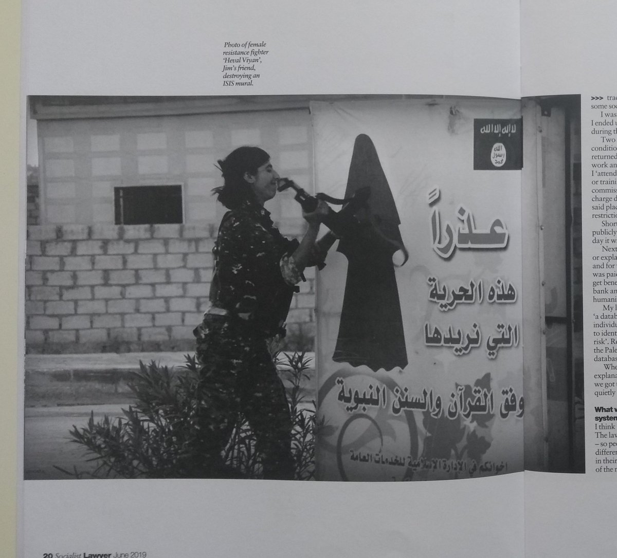lucyandthelaw's tweet photo. 1/2 My mate #jimmatthews went to fight in what he called a #feminist revolution against #ISIS with the #YPG in #Rojava. In the UK he was the 1st volunteer to be charged under controversial #terrorism #legislation, his life upended. In my interview for @SocialistLawyer read how a https://t.co/21pChGVZCT