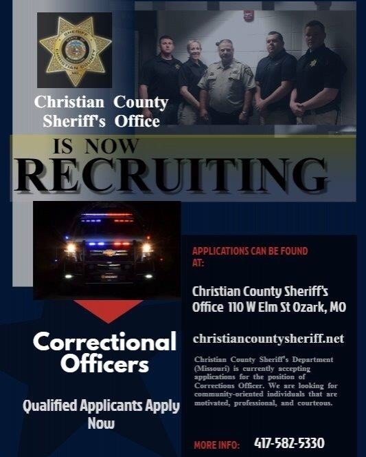 CCMOSheriff's tweet photo. Want to be a member of our team!
We are seeking qualified applicants for corrections. https://t.co/NIUXQYW8wB #sgfjobs https://t.co/hPkCOWY0qN