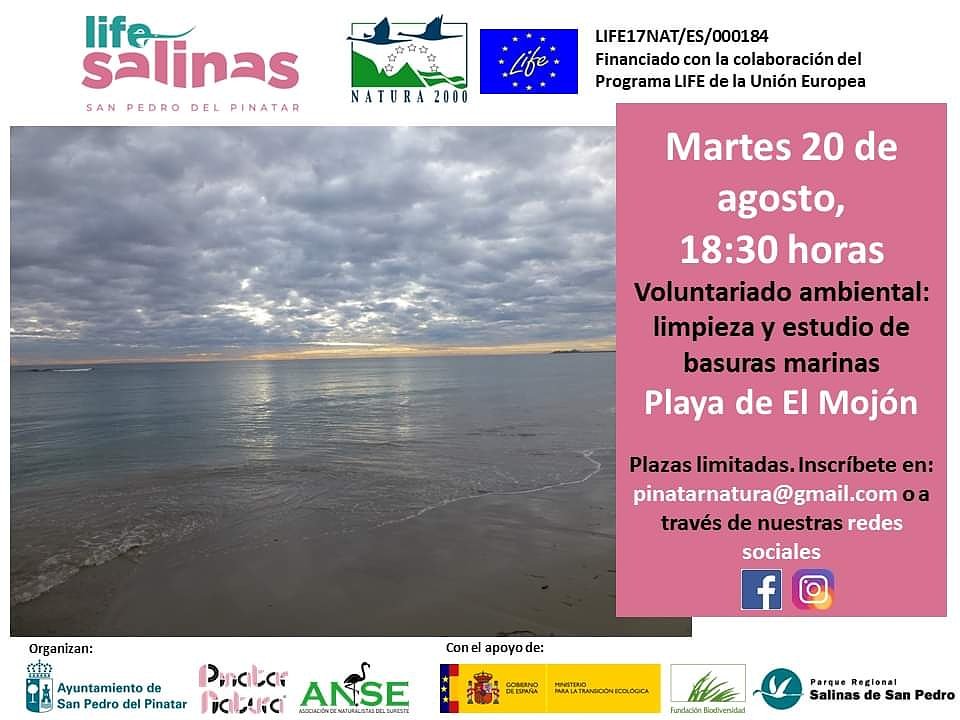 LSalinas184's tweet image. El próximo martes por la tarde realizaremos una limpieza de basuras marinas en la Playa de El Mojón. Inscríbete en pinatarnatura@gmail.com 😄 Las plazas son limitadas❗
#lifesalinas184 #lifeprogramm #basuraleza #playa #elmojón #voluntariado @pinatarnatura #SalinasSPedroPR