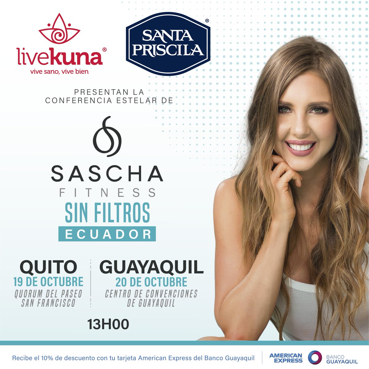 Ticketshow's tweet photo. SASCHA FITNESS SIN FILTROS - QUITO
19 DE OCTUBRE DE 2019 - 13H00
QUORUM PASEO SAN FRANCISCO

SASCHA FITNESS SIN FILTROS  - GYE
20 DE OCTUBRE 13H00
CENTRO DE CONVENCIONES
Precios: $ 50.00 - $ 70.00 - $ 90.00 https://t.co/I6HzDNiUSP