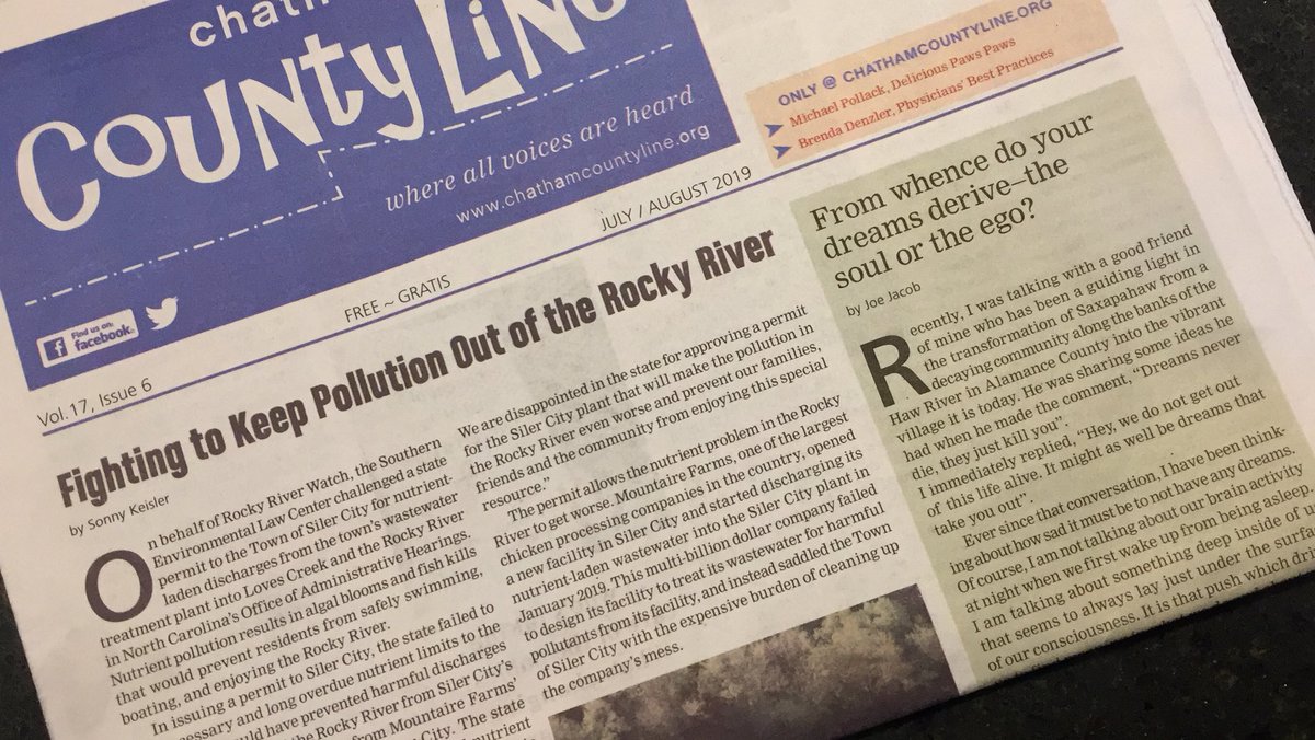 LesleyLandis's tweet photo. The latest edition of the @ChathCoLineNews is mailing out today with articles on health, pet care, local history, and fun stuff happening in downtown #PittsboroNC  Hope y’all like it. #readlocal #chathamnc https://t.co/9tKGBkgx0g