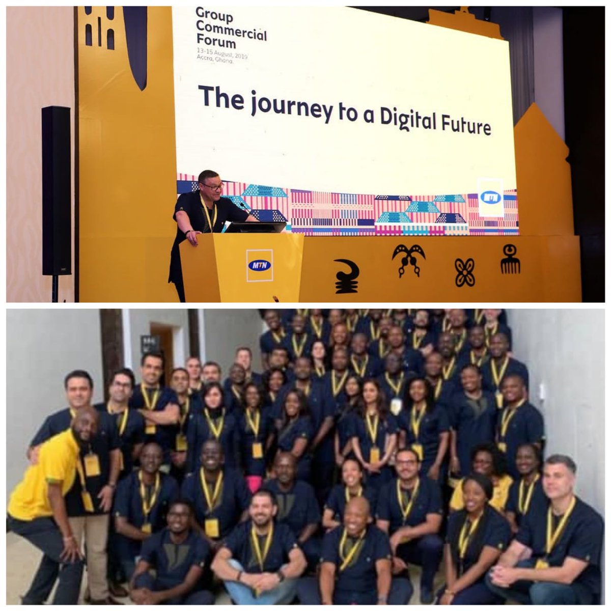 MTNGroup's tweet photo. The MTN Group Commercial Forum is currently taking place in Accra, themed Journey to a Digital Future. The forum has brought together MTNers from across the Group to discuss how with the customer at the heart of all we do, we will #FutureProofMTN @ShuterRob @jschultebockum https://t.co/4CfiEInEsL