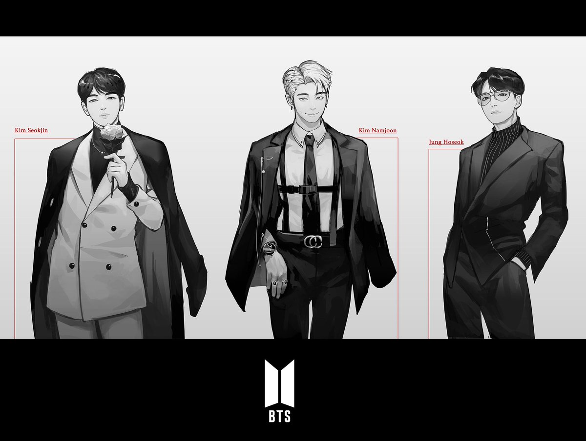 FanTenG_over's tweet photo. 參考P4畫的全員西裝(?)
多多少少來更新一下推特啦ˊWˋ
#btsfanart 
#RM
#JIN
#SUGA
#JHOPE 
#JIMIN 
#V 
#JUNGKOOK https://t.co/y9tYth11G3