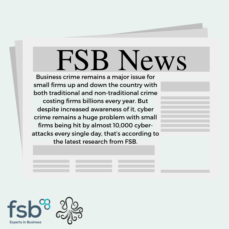 fsbderbyshire's tweet photo. On average, there are 3.5 million cyber-attacks against small firms. Just under 10,000 attacks take place every day💻 
Small firms are losing almost £1,300 for every cyber-attack.
FSB members receive Cyber Protection as part of their membership, including Insurance &amp; a Helpline. https://t.co/VodkdC6TaY