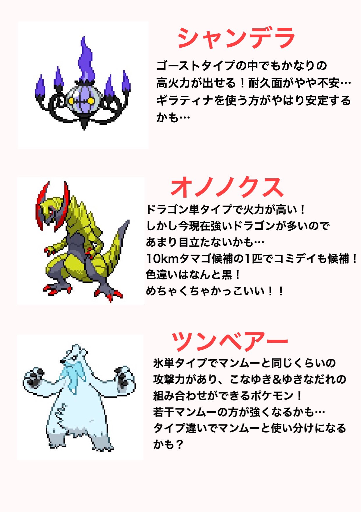 どれあむ W ポケモンgo 第4世代が終わり次は第5世代に入ってきますが原作をプレイしてない人にとっては何が強いのかさっぱりだと思います なので個人的に良さそうなのをピックアップしてきました 良ければ参考にしてみてください T