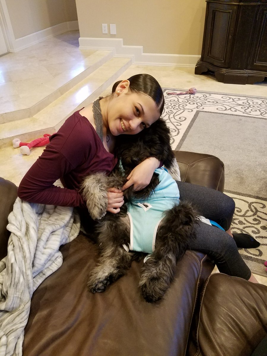 fred_guttenberg's tweet photo. Today is the first day of school in Broward County.  It is also 18 months since Jaime's last day of school, 18 months since she an 16 others were murdered.  Here is the very last photo I have of her, taken with our puppy days before her murder.  I miss my girl more every day. https://t.co/Fv7Z3fp8Rc