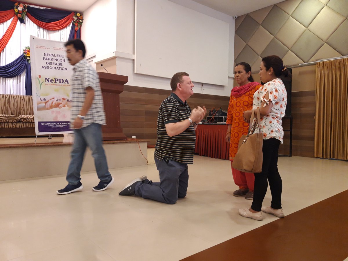 Andy Butler in Nepal 
Helping to PDP for gait balancing and moving.