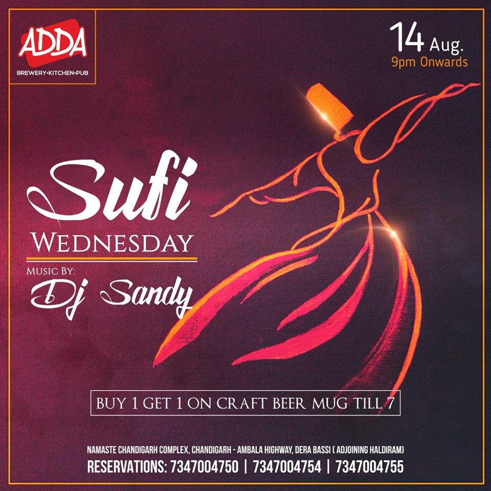 PUBBURPS1's tweet photo. Sufi music played by the #Dj Sandy today at Adda #Microbrewery with our amazing #offer of BUY 1 GET 1 #FREE ON CRAFT BEER MUG TILL 7PM...!
Win Worth 5k/- #Beer &Etc., Join in the #Pubburps #Contest
@PUBBURPS1
#Red_Chieftians
#SyeRaaMaking #nightlife #PuContest
#WednesdayWisdom https://t.co/82UeTqeIET
