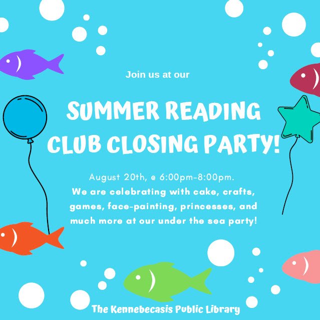 KvLibrary's tweet photo. Did you hear?! Our #SRC closing party is next Tuesday night! Stop by the library from 6-8pm for games, crafts, food, and more! #libraryfun #kvlibrary @Rothesay_NB @Quispamsis https://t.co/Z3reDGDrRV