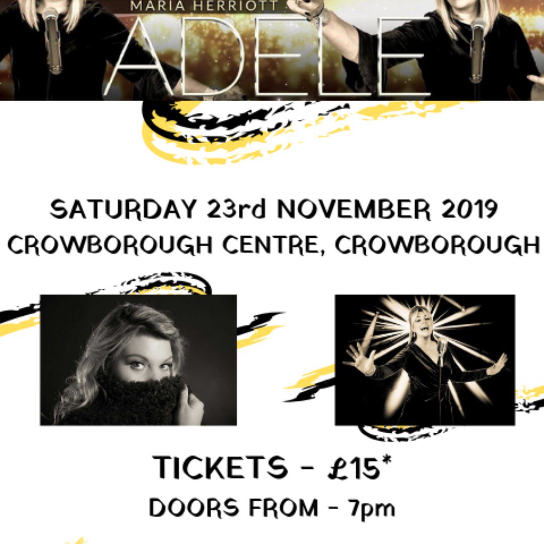 promotionbullet's tweet photo. SATURDAY NOVEMBER 23RD - £15 #ADELETRIBUTENIGHT 

The UK's premier #Adele Tribute comes to #Crowborough in #EastSussex for a night of sublime entertainment.
Book your tickets now :  https://t.co/43425332yr 
Please share and RT
#A2Z #EventsinCrowborough #BulletPromotions https://t.co/HsMm6CskHg