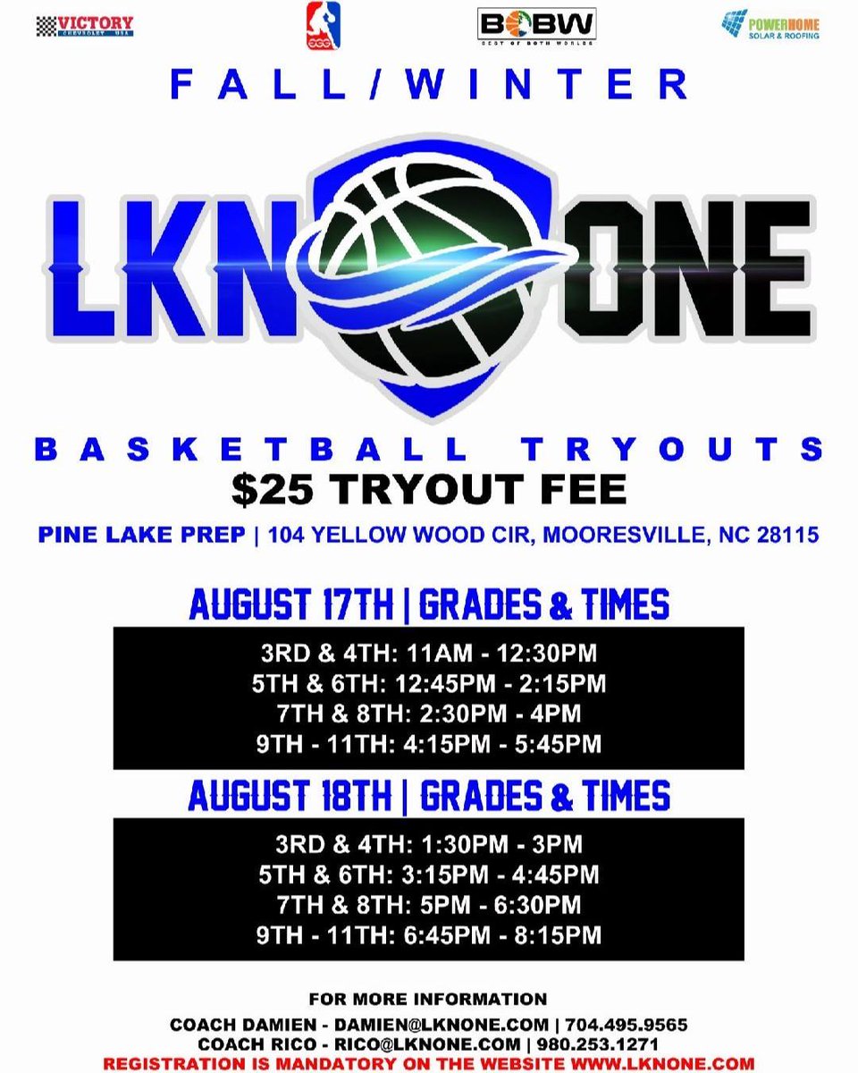 CLT_ONE's tweet photo. LKN1 Fall Development League is going to be off the chain! Look what all is included: https://t.co/zk1wHausF7  Registration ends Friday, Tryouts are Sat &amp; Sun! https://t.co/kTu5ESx7Pk