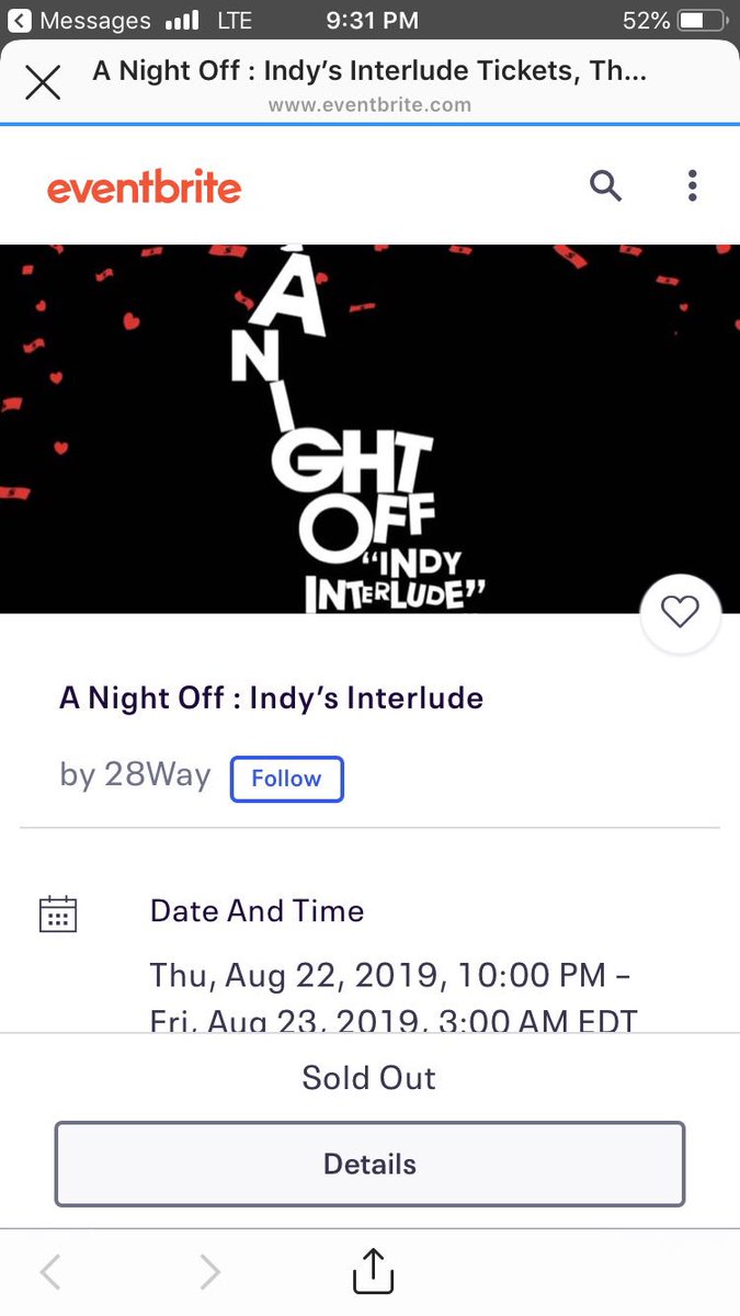 Organick100's tweet photo. Canโt believe #aNightOff sold out of pre sales in 3 and a half hours โค๏ธ. Thereโs a lot of support in Indianapolis , itโs all about giving them a reason .. all love Indy , I promise this will be your best nightly experience. https://t.co/f250RYhTCb