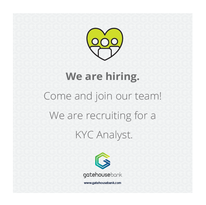 gatehousebank's tweet photo. We are hiring. Come and join our team in Milton Keynes! We are recruiting for a Know Your Customer Analyst.
Find out more information here:
https://t.co/D8bHJd6CDN
#GatehouseBank #Hiring #Recruitment #Newjob #KYCAnalyst #MiltonKeynes #Finance #SpecialistBanking https://t.co/5U87FJgPeG
