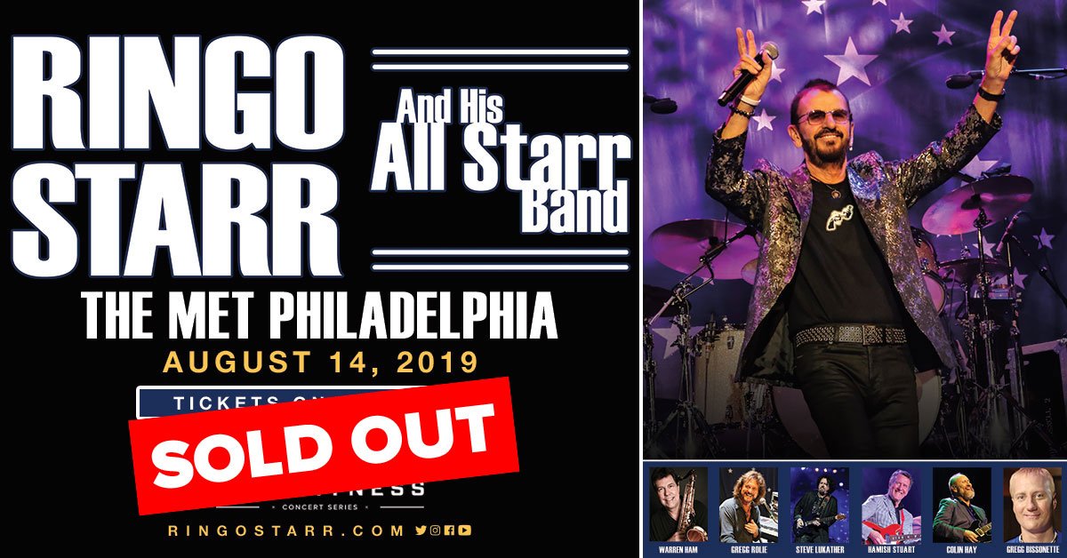 TONIGHT -- [SOLD OUT] <a href="/ringostarrmusic/">#RingoStarr</a> &amp; His All Starr Band at #TheMetPhilly! ✌️😎🌟

Box Office: 12:00PM | Doors: 6:30PM | Show: 8:00PM