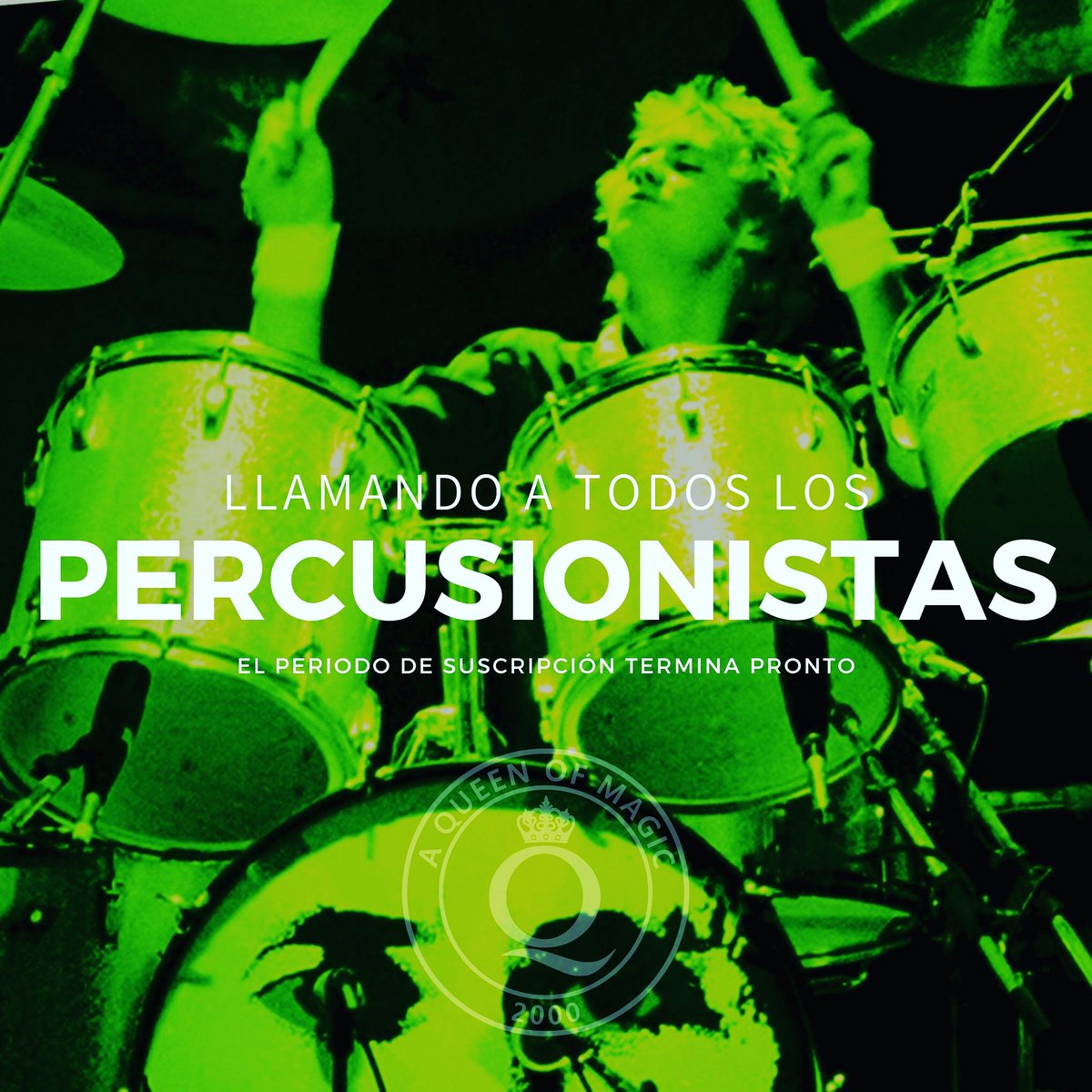 aqueenofmagic's tweet photo. 🥁 ¡Llamando a todos los #percusionistas! 🥁 ¡Se necesita tu mejor #BohemianRhapsody!
Dirígete a https://t.co/PX0LHhlH0Z e inscríbete. ¡Solo quedan 4 días!
#youarethechampions #aqueenofmagic https://t.co/VnXyGj3blo