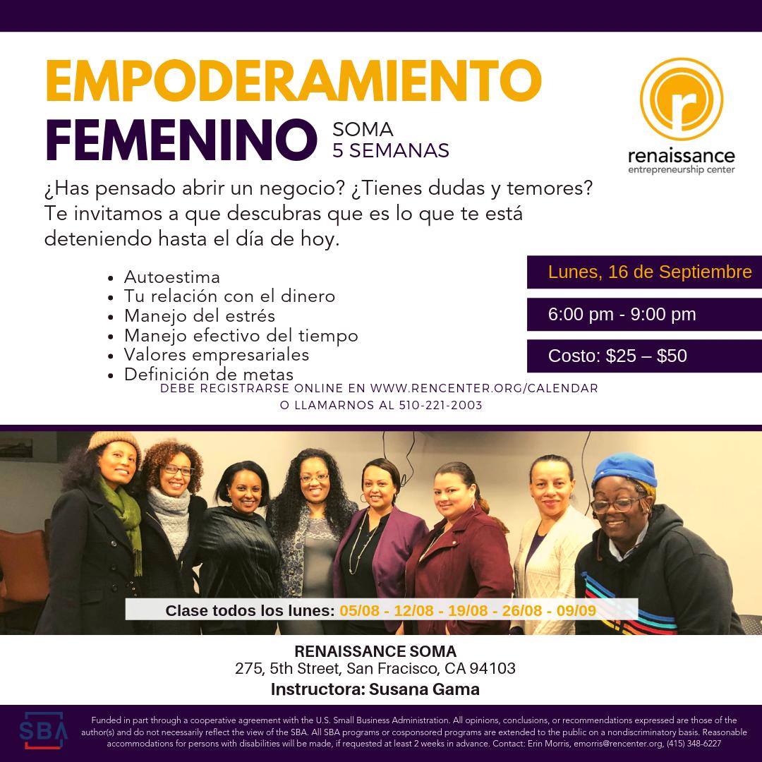 El curso de Empoderamieno Femenino comienza el 16 de Septiembre! Si quieres abrir un negocio, pero tienes dudas y temores, te invitamos a que descubras que es lo que te está deteniendo hasta el día de hoy. Dura 5 semanas, los lunes de 6 - 9 pm. Registrate: conta.cc/2Sp0tg7