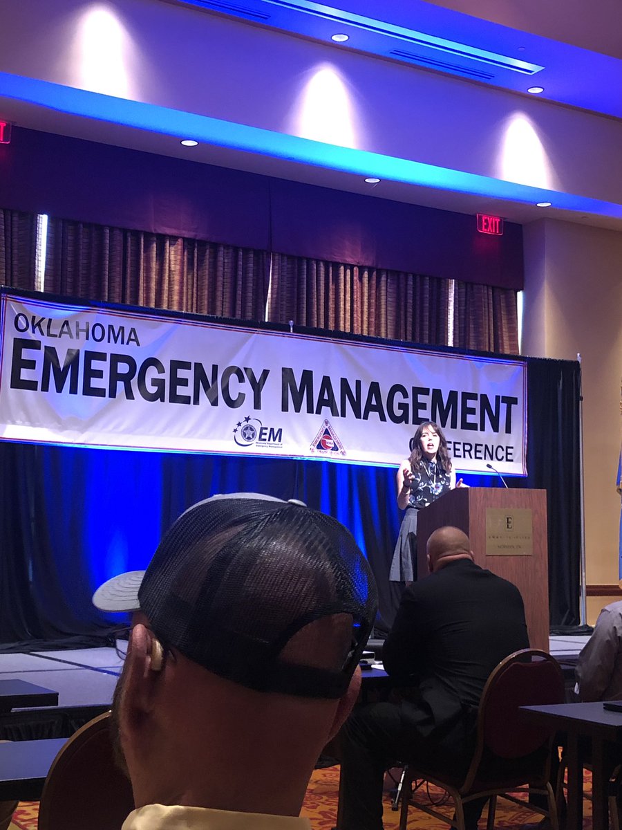 WX5GLK's tweet photo. Nicole, service hydrologist for the @NWStulsa giving an overview of cause and magnitude of flooding this year in eastern Oklahoma and NW Arkansas #okwx #okflooding #emconok https://t.co/EPKdpZEgeP