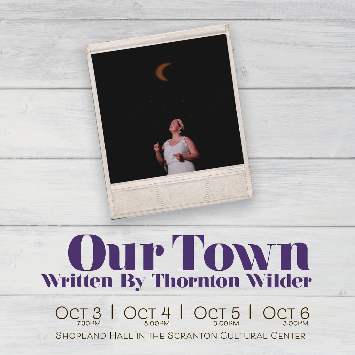 vintagetheater's tweet photo. Our Town Fact: When the play opened, it boasted groundbreaking staging that was shocking for the time: "No curtain. No scenery. The audience, arriving, sees an empty stage in half-light."

Our Town @ScrantonFringe October 3-6: https://t.co/9KsAQSzuof 

#scrantonfringe #nveourtown https://t.co/TdzCu8eSvJ