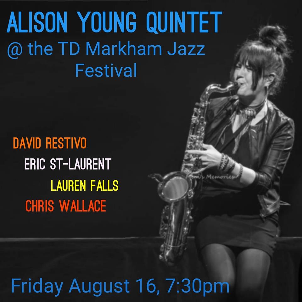 This Friday at the <a href="/markhamjazzfest/">Markham Jazz Fest</a> !! Join me, Eric St-Laurent Dave Restivo, <a href="/ChrisHWallace/">Chris Wallace</a>  and Lauren Falls on the Millennium Bandstand at 7:30! Can't wait :)