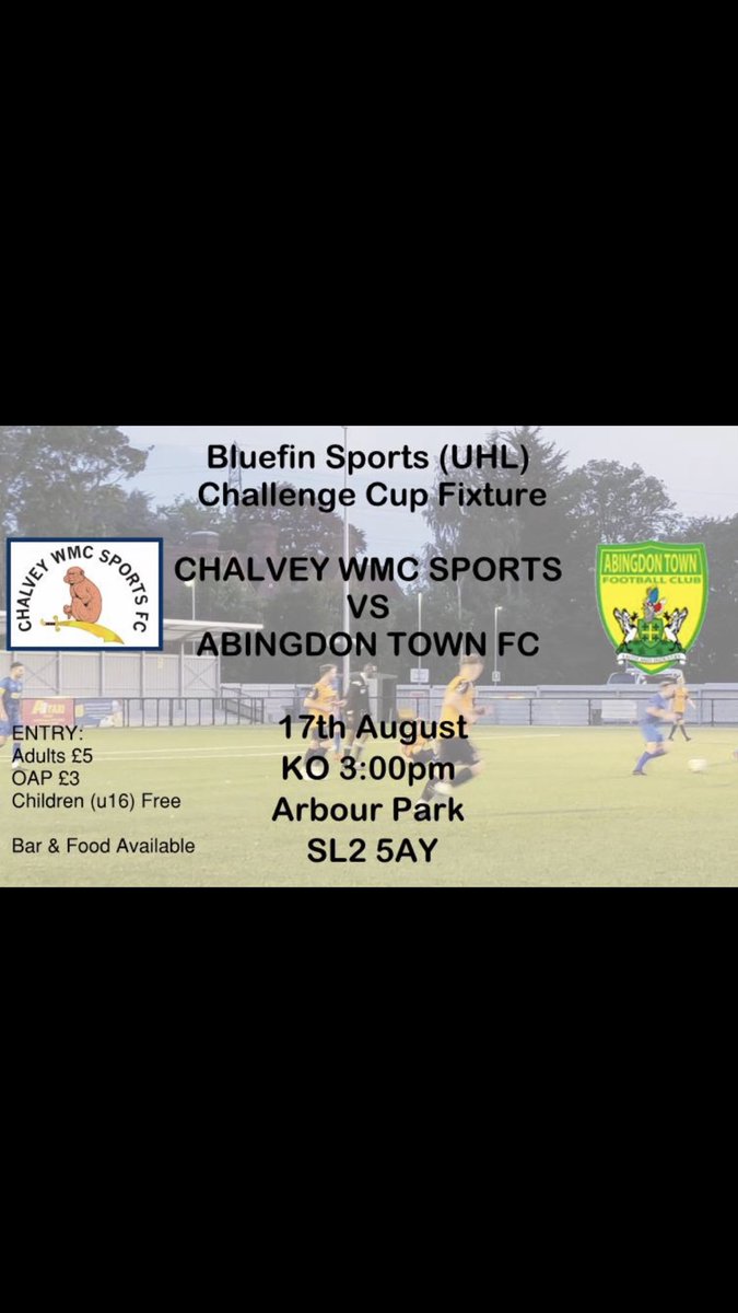 Next up this Saturday at Arbour Park in the Bluefin <a href="/HellenicLeague/">Hellenic League</a> Challenge Cup as we welcome <a href="/theabbotts_1870/">Abingdon Town FC</a> 

#stabmonks