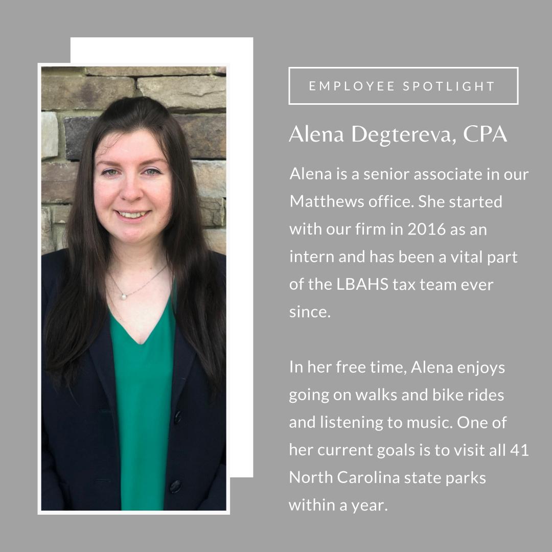 LBAHS_CPA's tweet photo. #WhoWeAreWednesday is here! Meet Alena from our Matthews office! https://t.co/xXnzNpSG6I