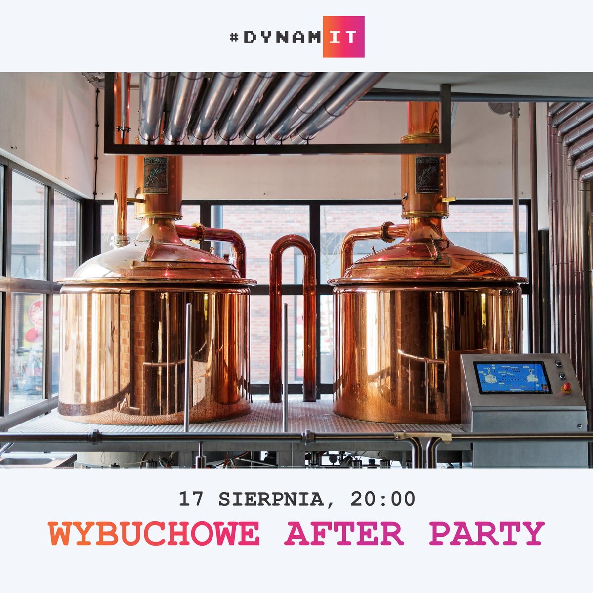 dynam_it's tweet photo. JUŻ W TĘ SOBOTĘ PO 20... WIELKIE BUM! 💥
W Słodowni klimatycznego Browar Lubicz odpalimy wybuchowe AFTER PARTY dla uczestników pierwszej edycji konferencji #dynamIT2019!
Będziesz z nami? 🔥
Złap bilet LAST MINUTE ⚡ -> https://t.co/abDULRkqCW https://t.co/S7m18bBFyk