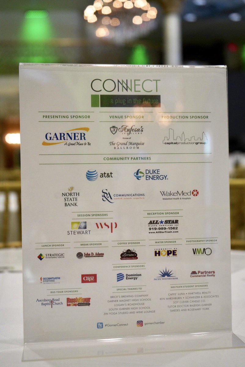 TownofGarner's tweet photo. Looking forward to #GarnerConnect tomorrow! @GarnerChamber @TriangleBIZJrnl @RaleighWake @GarnerEconDev https://t.co/xvi9ScTe0S