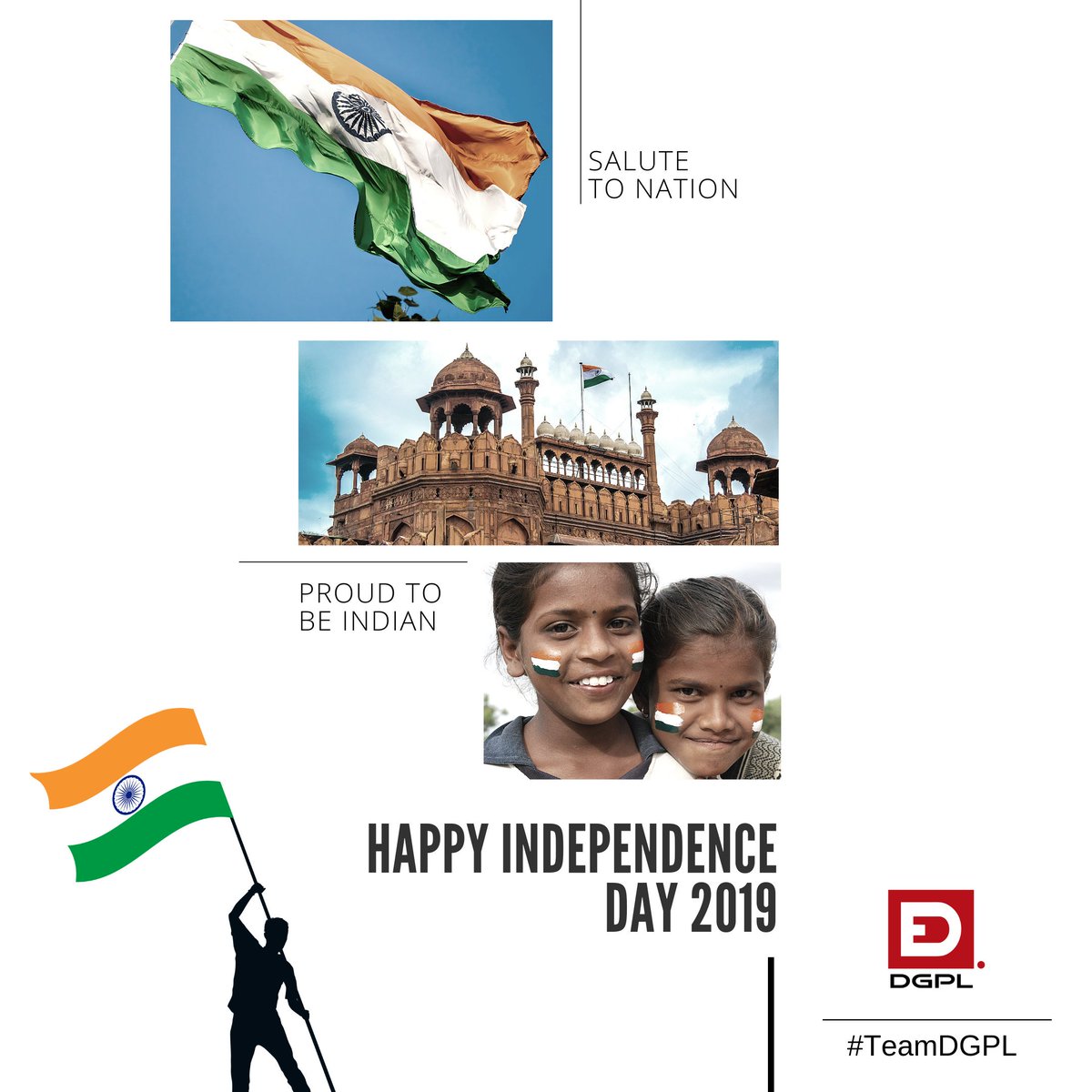 DGPLIndia's tweet photo. Freedom in our minds, freedom in our words, pride in our souls and salute to our nation!
Let every patriot be honored; Don't let politics get in the way. Without them, freedom would have died; What they did, we can't repay. 
Happy Independence Day India!
Vande Mataram, Jai Hind! https://t.co/De9yFHQNdu